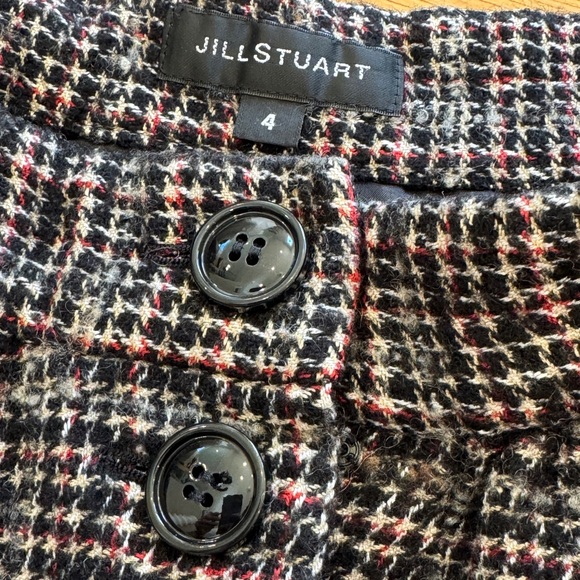 Jill Stuart Tweed Bubble Black,Red and White Mini Skirt with Button Front - Picture 2 of 11